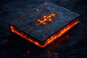 Glowing Runes Ancient Spellbook Fantasy Book Magic Dark Background