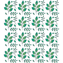 Minimalistic Isolated Seamless floral pattern set and pack of flowers and plants on white background wallpaper paper wrap Green blue and black and white 