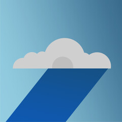 Heavy rain white cloud minimalistic art style