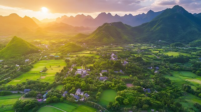 Majestic Great Wall with Lush Mountains