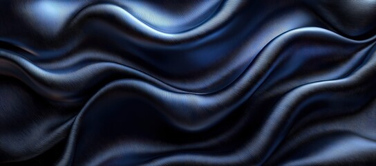Obraz premium Black silk satin background with a wavy texture