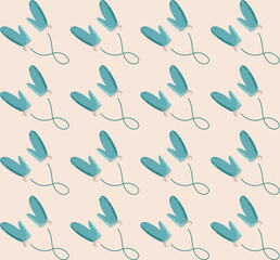 seamless pattern with gloves in flat stile  with grainy texture Vector illustration