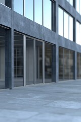 Fototapeta premium Modern Minimalist Architecture with Glass and Concrete Facade