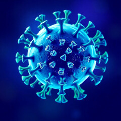 Elegant Vector Art of a Virus in Cool, Refined Tones