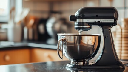 Electric mixer in a modern kitchen culinary tools indoor close-up view home cooking concept for easy baking