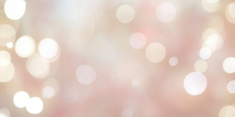 Bright horizontal banner of pastel light bokeh effect, abstract elegant background design