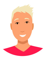 Call center operator avatar without headphone. Online support service assistant. Male customer help manager. Vector illustration of character