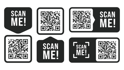 Fototapeta premium QR Code Ready to Use Isolated On White Background