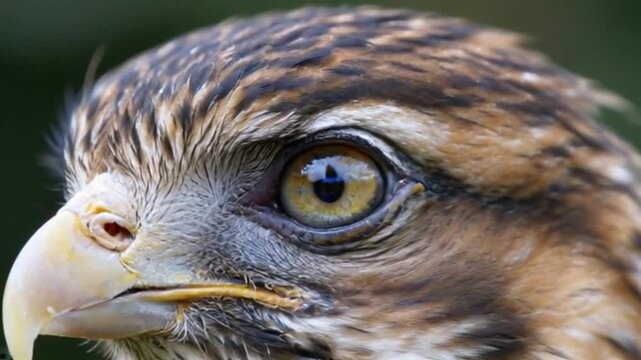 Eagle eye close-up, macro, eye of young Goshawk (Accipiter gentilis)