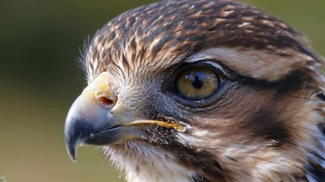 Eagle eye close-up, macro, eye of young Goshawk (Accipiter gentilis)