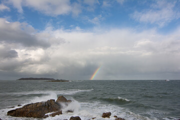 Paysage de tempête en Bretagne-France