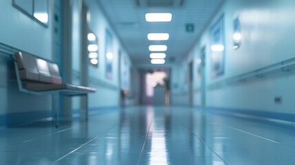 Fototapeta premium The background is blurred, suggesting an indoor, clinical setting such as a hospital or medical office