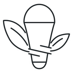 Ecology line art icon, nature and environment. Protection, planet care, natural recycling power. Vector ecology line art illustration