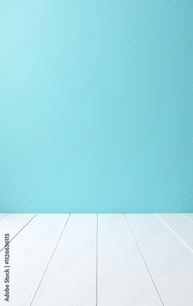Aufkleber a beautiful white wooden tabletop stands out against a serene blue background creating a visually ap
