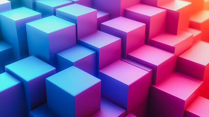 Obraz premium A colorful image of blocks in various shades of blue, pink, and purple