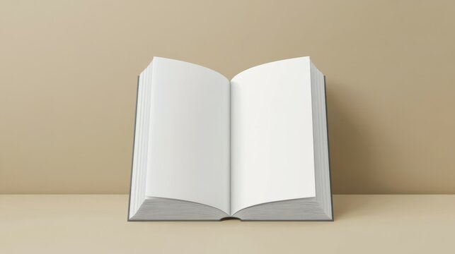 Vector realistic mockup of a standing closed book with a white hardcover 3D vector illustration