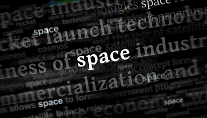 Space headline titles media 3d illustration