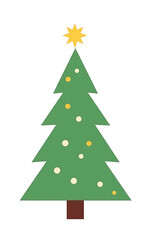 A cute pine tree on a white background evokes merry Christmas and winter concepts with simple minimalist ideas._00001_