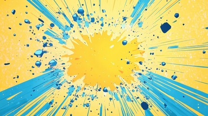 yellow and blue comic book style background