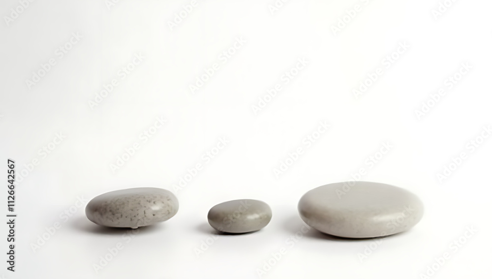 Poster a minimalist design features a selective focus on top sandstone products displayed against a clean w