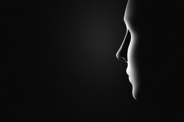 Silhouette of a minimalist black avatar showcasing a simple yet elegant profile design. The stark contrast against the dark background emphasizes modern aesthetics and beauty