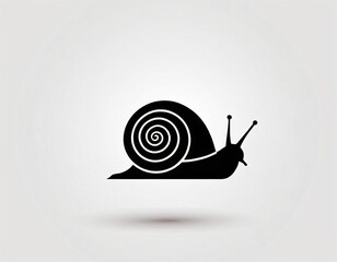 Snail icon. snail head front view simple black design isolated on white background. illustration. Ai generated image.
