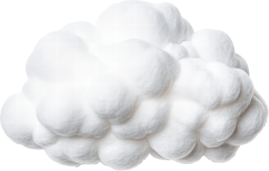 Fluffy white cloud against a transparent background