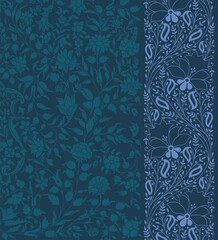 wedding card design, traditional paisley floral pattern , royal India	