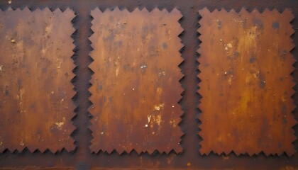 Rustic Brown Metal Texture with Distressed Panels for Background Design