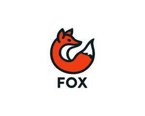 Fox logo design icon symbol vector illustration