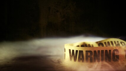 Danger Crime Scene Symbol Warning Sign Strip and Smoke