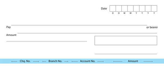 Blank cheque book for your text. Payment by cheque concept.