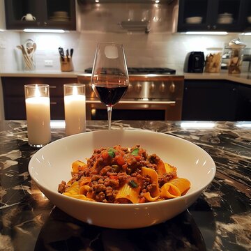 spaghetti with tomato and meat sauce -bolognese suace 