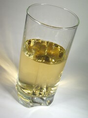 Glass of apple juice background