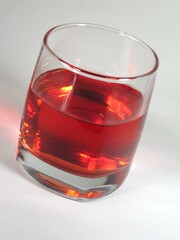 Red wine in a transparent glass