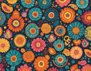 Fototapeta premium seamless pattern with flowers