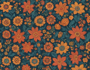 seamless pattern with flowers