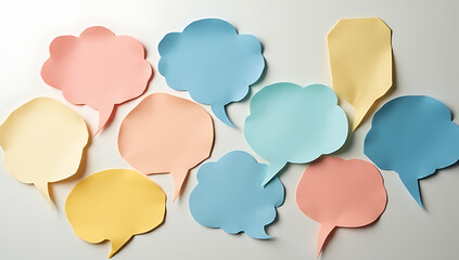 Exploring business development and educational ideas through interactive question and answer sessions on speech bubble style paper notes._00002_