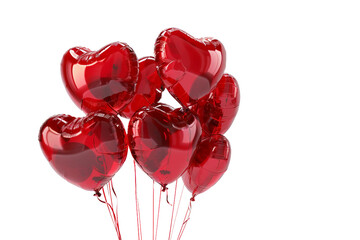 Bright Heart-Shaped Balloons Creating a Romantic Atmosphere isolated on transparent background