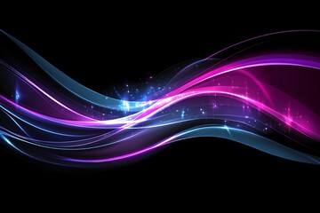 Fototapeta premium Abstract Glowing Waves with Neon Glow