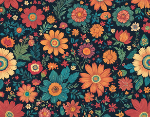seamless pattern with flowers