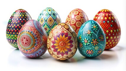 Isolated Easter Eggs Photography: Colorful Spring Holiday Egg Collection