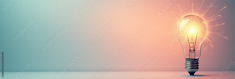 Poster Illuminating ideas and creative concepts burst forth with a spark of genius on a soft pastel colored background._00001_