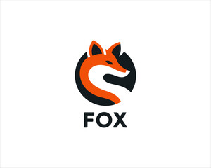 Obraz premium Fox logo design icon symbol vector illustration. Beautiful fox head logo. Colorful fox logo design vector template.