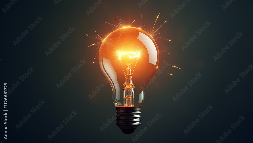 Poster light bulb sparks business creativity through an inspiring message that brings new ideas into focus.