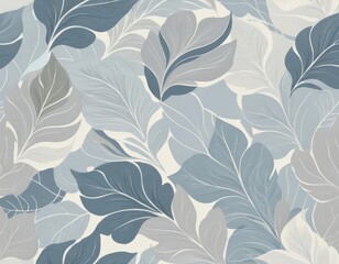 Abstract Seamless Pattern with Leaves: Vector Background for Modern Design