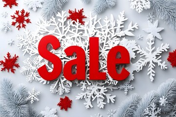 sale on winter background, discount, everything cheaper, wintersale
