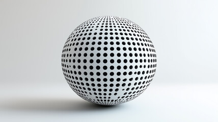 Abstract sphere with dotted pattern. Geometric design, 3D render.