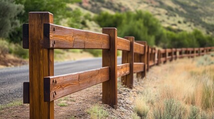 Rustic Wooden Fence Framed by Nature