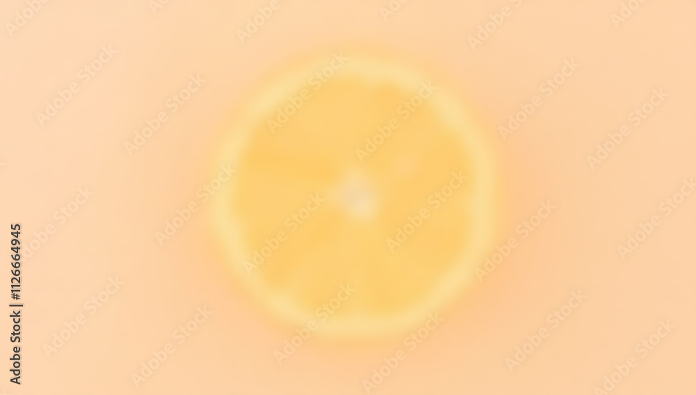 Poster Orange slice isolated on a soft pastel colored background allowing for easy copy overlay and design flexibility._00002_